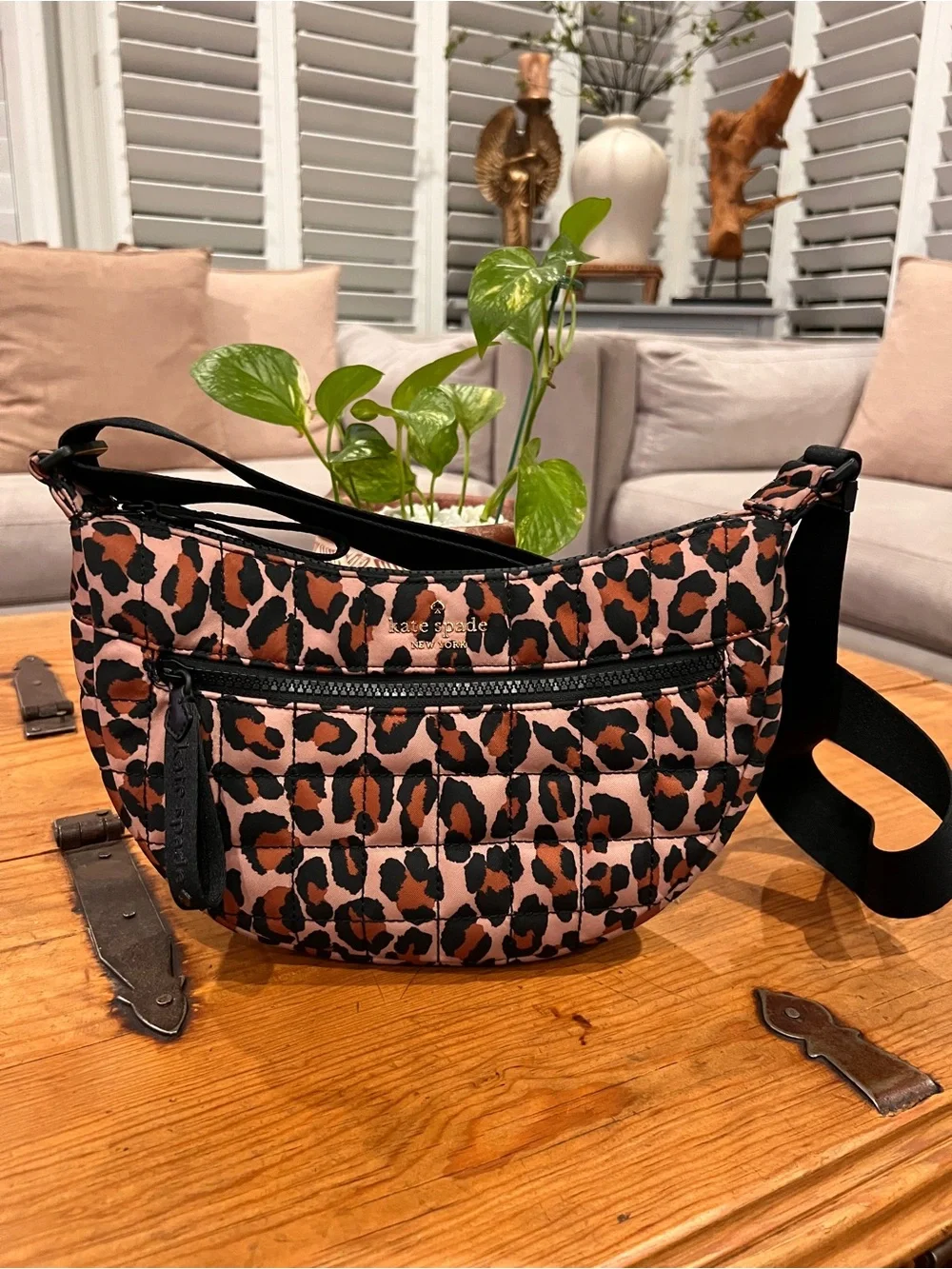 Kate Spade Quilted Leopard Print Sling Bag